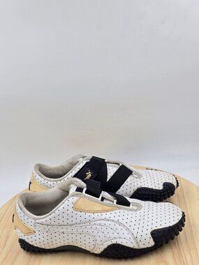 VNTG Puma Mostro White Perf Leather Women’s Riding Driving Shoes sz 6.5